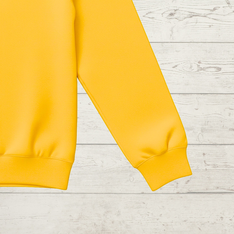 Cotton Elastane Ribbing - Mango Yellow | 240GSM | OEKO-TEX 100 | Solid | Sustainable and Eco Friendly European Knit Fabric - 10CM x WOF