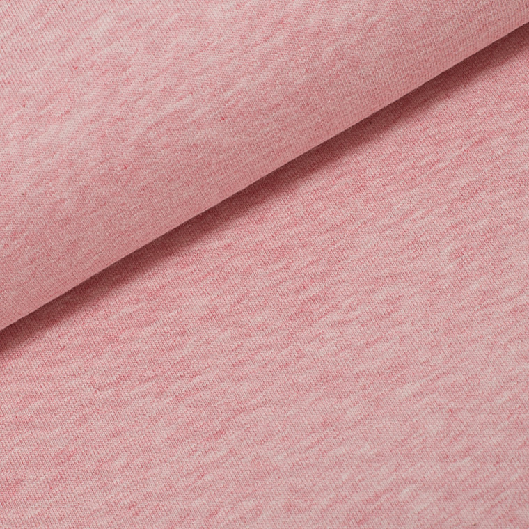 95% Cotton 5% Elastane French Terry Melange - Pink | 240GSM | OEKO-TEX 100 | Sustainable and Eco Friendly European Knit Fabric - 50CM x WOF