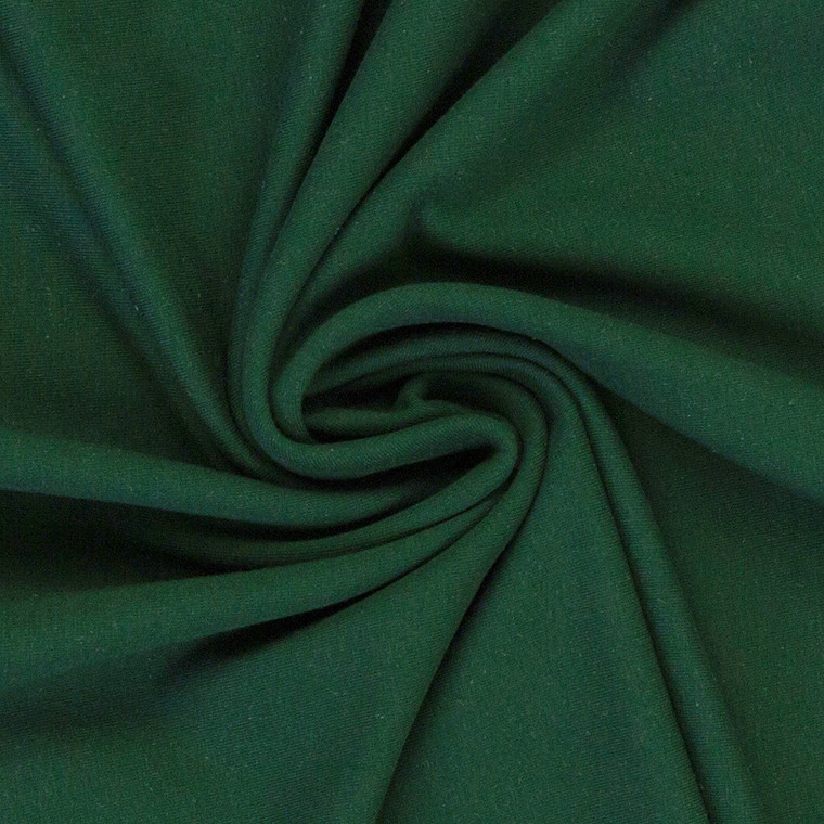 Fleecy Brushed Sweater Knit - Bottle Green | 240GSM | OEKO-TEX 100 | Solid | European | Sustainable and Eco Friendly Knit Fabric  - 50CM x WOF