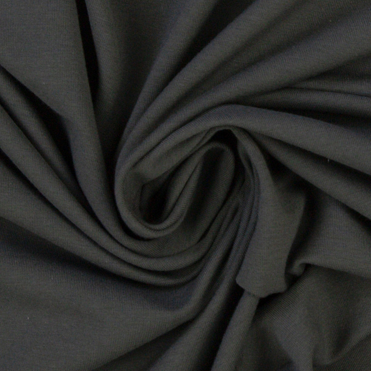 Fleecy Brushed Sweater Knit - Lead Grey | 240GSM | OEKO-TEX 100 | Solid | European | Sustainable and Eco Friendly Knit Fabric  - 50CM x WOF