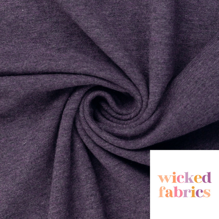 Cotton Elastane French Terry in Melange "Purple" 240GSM | OEKO-TEX 100 | European - 50CM