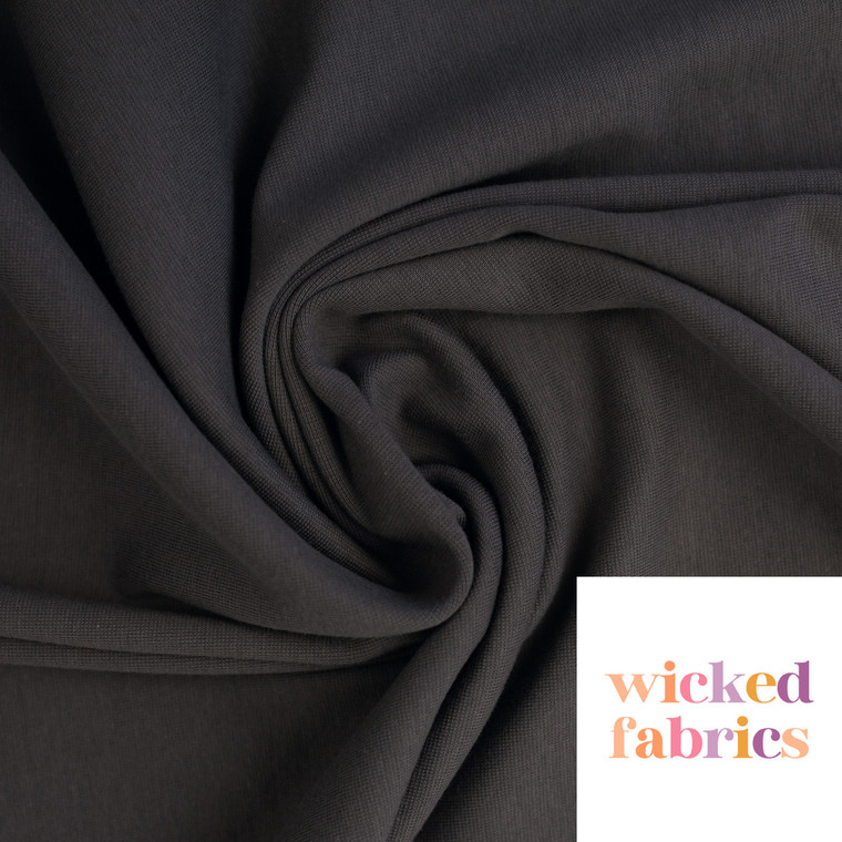 Cotton Elastane Fleecy Sweater Knit in "Dark Grey" 240GSM | Solid | OEKO-TEX 100 | European - 50CM
