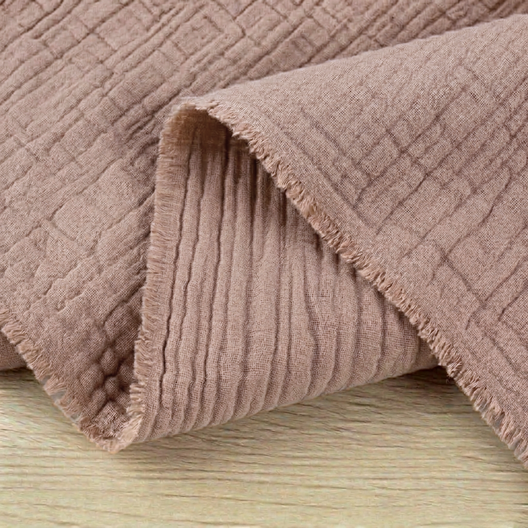 100% Cotton Double Gauze Woven - Latte | 140GSM | OEKO-TEX 100 | Sustainable and Eco Friendly Fabric - 50CM x WOF