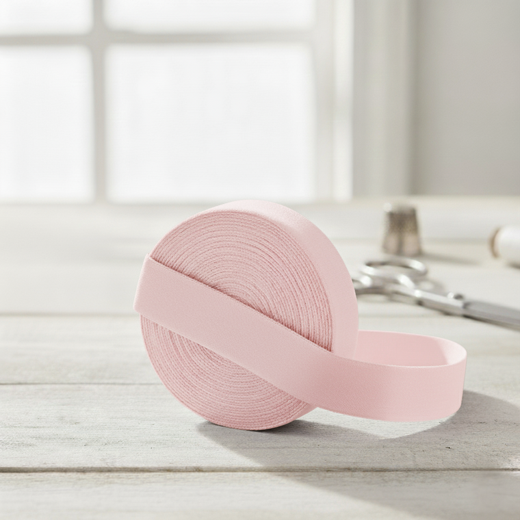 20mm (3/4") Solid Matte Fold Over Elastic - Light Pink | FOE - 5M Pack