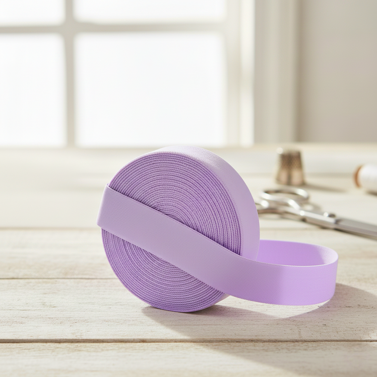 20mm (3/4") Solid Matte Fold Over Elastic  - Lilac Purple | FOE - 5M Pack