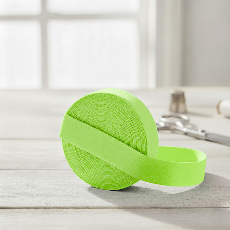 20mm (3/4") Solid Matte Fold Over Elastic - Neon Green | FOE - 5M Pack
