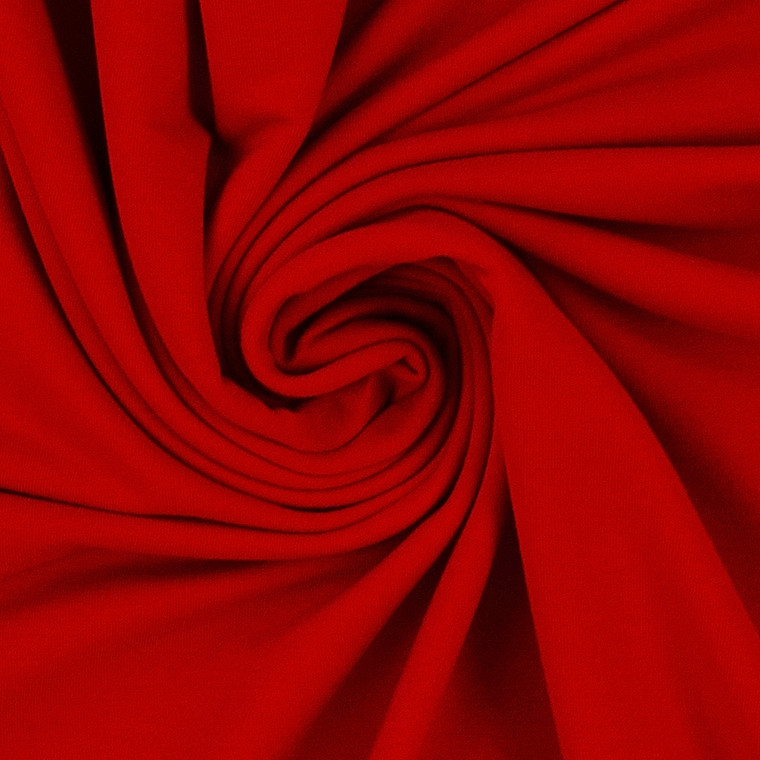 95% Cotton 5% Elastane Jersey Crimson Red | 220GSM | OEKO-TEX 100 | Solid | Sustainable and Eco Friendly European Knit Fabric - 50CM x WOF