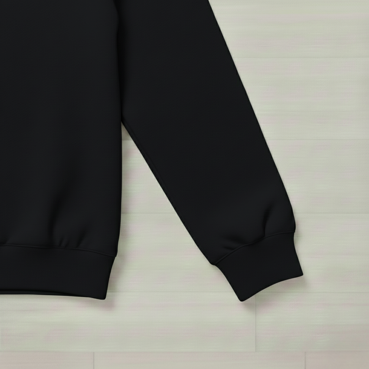 Ribbing - Black | Australian | 240GSM | Solid | Sustainable and Eco Friendly Australian Knit Fabric - 10CM