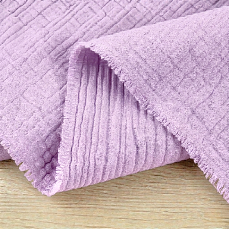 100% Cotton Double Gauze Woven - Lavender Lilac | 140GSM | OEKO-TEX 100 | Sustainable and Eco Friendly Fabric - 50CM x WOF