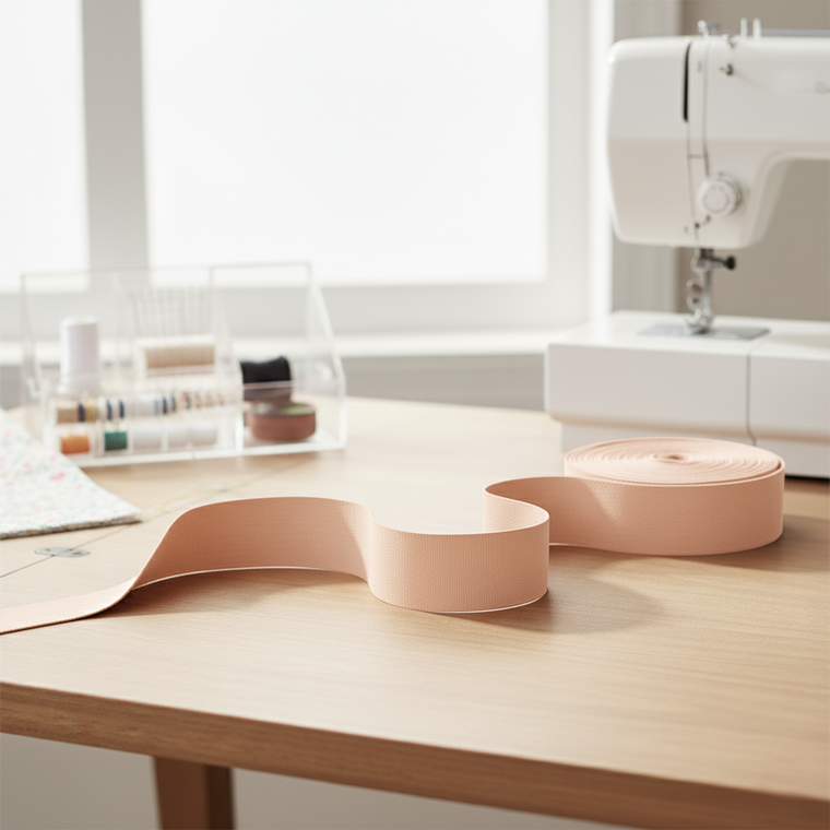 15mm (5/8") Solid Matte Fold Over Elastic - Sand | FOE - 5M Pack