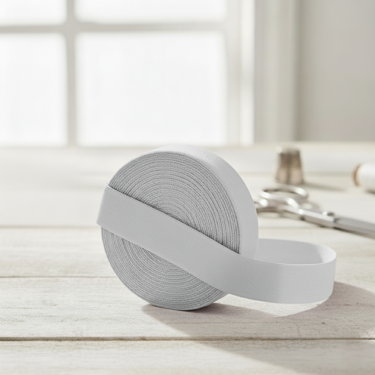 20mm (3/4") Solid Matte Fold Over Elastic - Light Steel Grey | FOE - 5M Pack