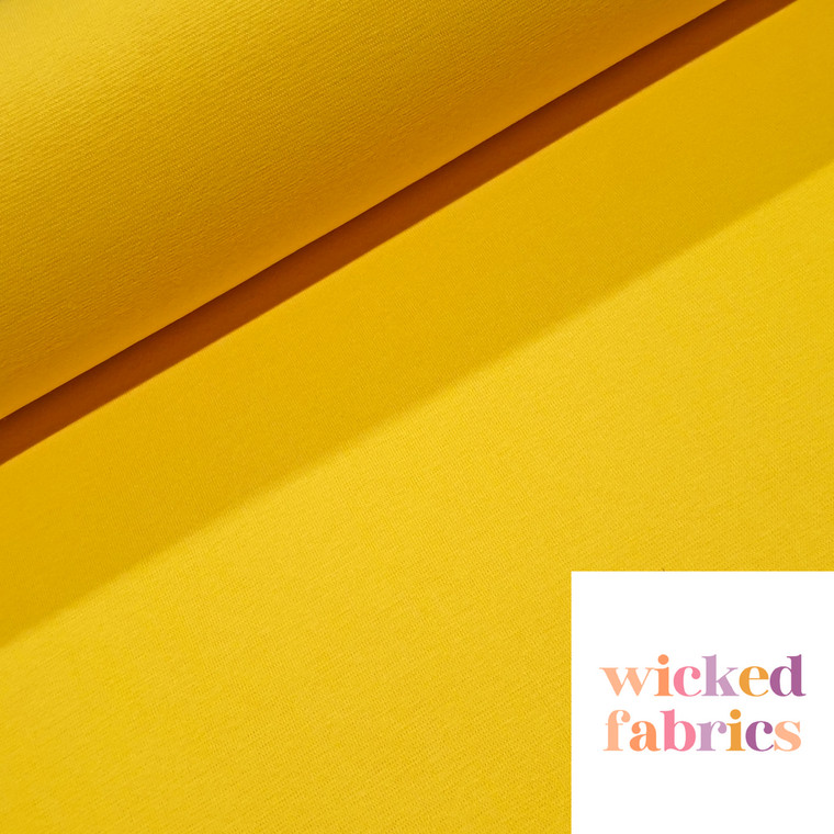 Cotton Spandex Ribbing - Sunflower Yellow | Australian Made | 240GSM | Solid - 10CM