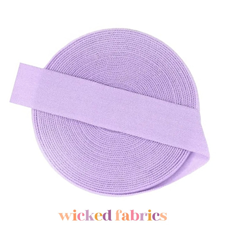 15mm (5/8") Solid Matte Fold Over Elastic - Lilac | FOE - 5M Pack