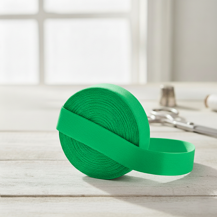 20mm (3/4") Solid Matte Fold Over Elastic - Forest Green | FOE - 5M Pack