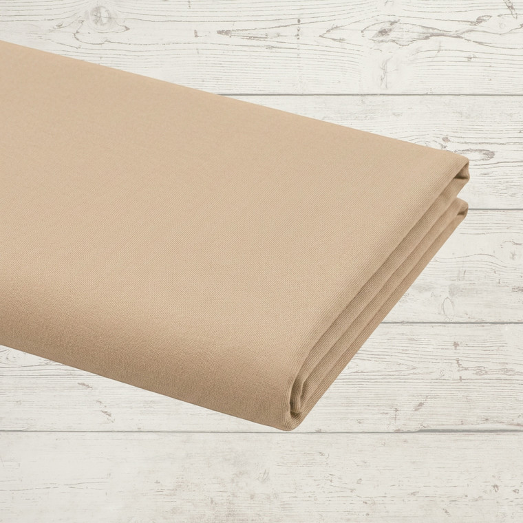 95% Cotton 5% Elastane Jersey Light Sand | 220GSM | OEKO-TEX 100 | Solid | Sustainable and Eco Friendly European Knit Fabric - 50CM x WOF