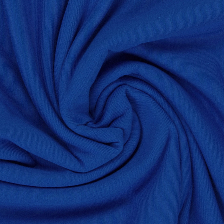 95% Cotton 5% Elastane Jersey Electric Blue | 220GSM | OEKO-TEX 100 | Solid | Sustainable and Eco Friendly European Knit Fabric - 50CM x WOF