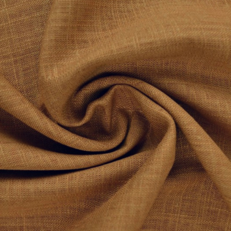 80% Linen 20% Viscose Woven - Mustard Ochre | 200GSM | OEKO-TEX 100 | Solid | Sustainable and Eco Friendly Fabric - 50CM x WOF