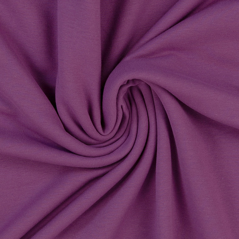 95% Cotton 5% Elastane Jersey Mauve Purple | 220GSM | OEKO-TEX 100 | Solid | Sustainable and Eco Friendly European Knit Fabric - 50CM x WOF