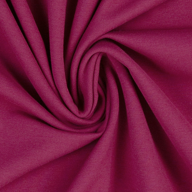 95% Cotton 5% Elastane Jersey Magenta Pink | 220GSM | OEKO-TEX 100 | Solid | Sustainable and Eco Friendly European Knit Fabric - 50CM x WOF