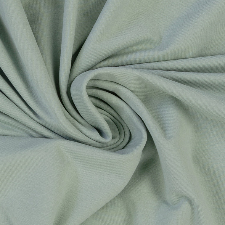 95% Cotton 5% Elastane Jersey Agave Silver | 220GSM | OEKO-TEX 100 | Solid | Sustainable and Eco Friendly European Knit Fabric - 50CM x WOF