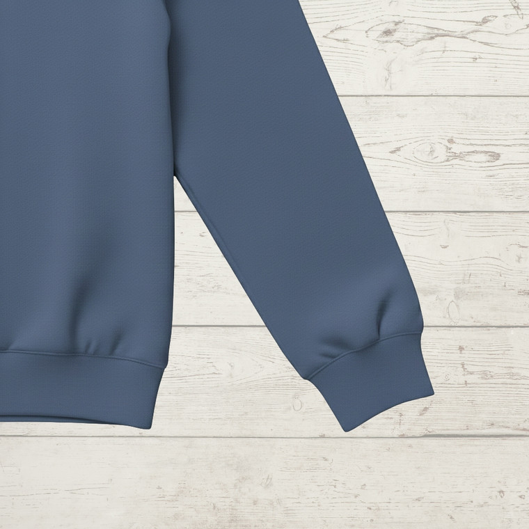 95% Cotton 5% Elastane Ribbing in Storm Blue | 240GSM | OEKO-TEX 100 | Solid | Sustainable and Eco Friendly Knit Fabric - 10CM x WOF