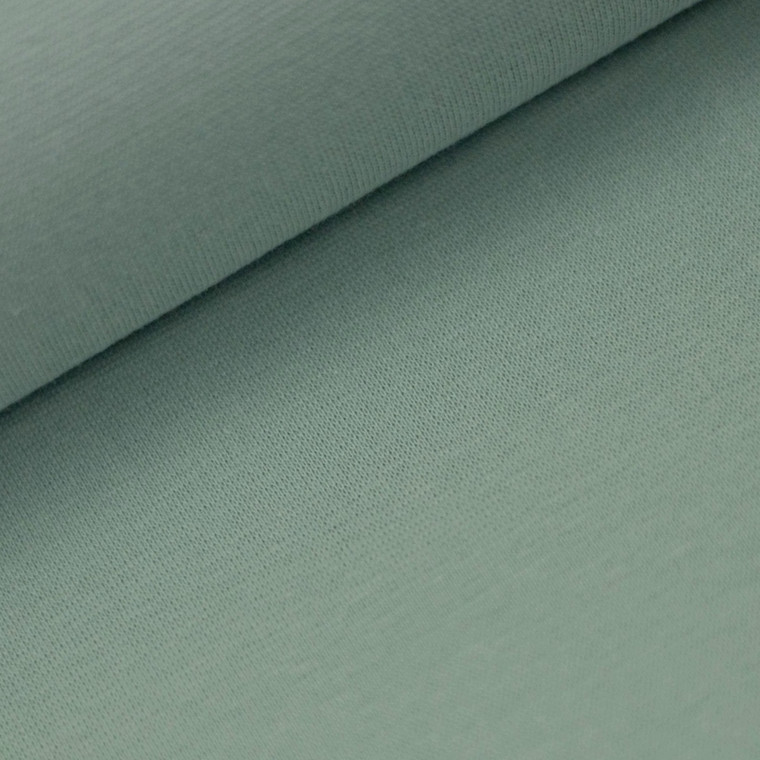 95% Cotton 5% Elastane Ribbing in Agave Silver | 240GSM | OEKO-TEX 100 | Solid | Sustainable and Eco Friendly Knit Fabric - 10CM x WOF