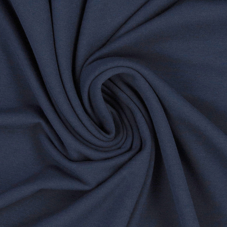 Fleecy Brushed Sweater Knit - Galactic Blue | 240GSM | OEKO-TEX 100 | Solid | European | Sustainable and Eco Friendly Knit Fabric  - 50CM x WOF