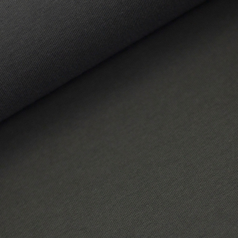 Fleecy Brushed Sweater Knit - Lead Grey | 240GSM | OEKO-TEX 100 | Solid | European | Sustainable and Eco Friendly Knit Fabric  - 92CM END OF BOLT