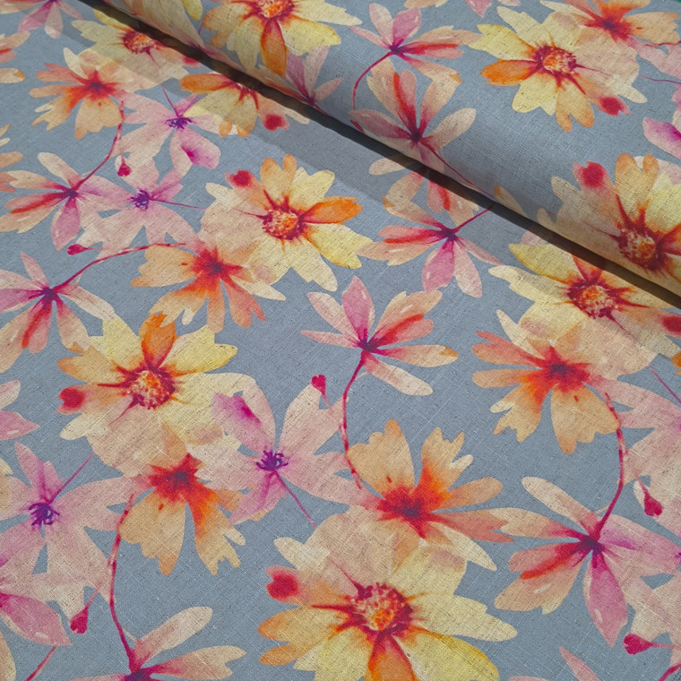 65% Viscose 35% Linen - Secret Garden Limited Edition Print #2 | 170GSM | OEKO-TEX 100 | Sustainable and Eco Friendly Woven Fabric  - 50CM x WOF