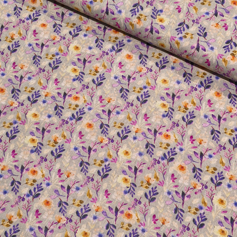 65% Viscose 35% Linen - Secret Garden Limited Edition Print #4 | 170GSM | OEKO-TEX 100 | Sustainable and Eco Friendly Woven Fabric  - 50CM x WOF