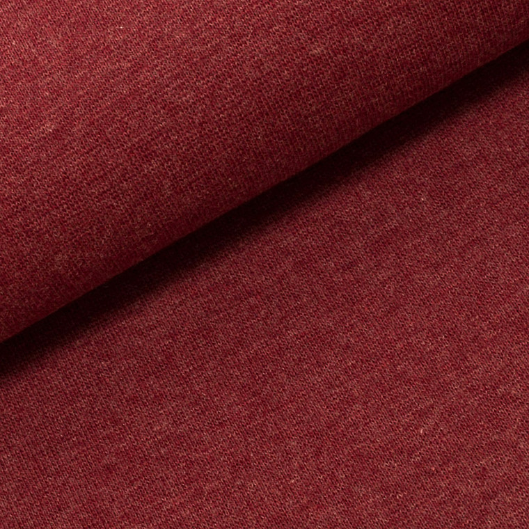 95% Cotton 5% Elastane Melange Ribbing in Red | 240GSM | OEKO-TEX 100 |Sustainable and Eco Friendly European Knit Fabric  - 10CM x WOF
