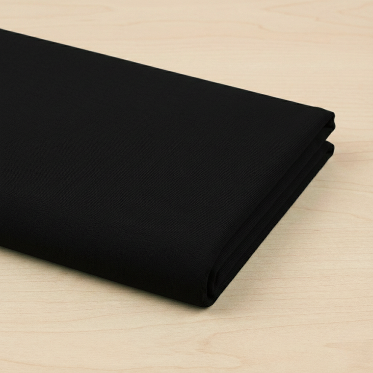 95% Cotton 5% Elastane Jersey - Black | Australian | 220GSM | Solid | Sustainable and Eco Friendly European Knit Fabric - 70CM END OF BOLT