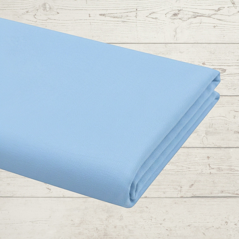 95% Cotton 5% Elastane Jersey Pastel Blue | 220GSM | OEKO-TEX 100 | Solid | Sustainable and Eco Friendly European Knit Fabric - 50CM x WOF