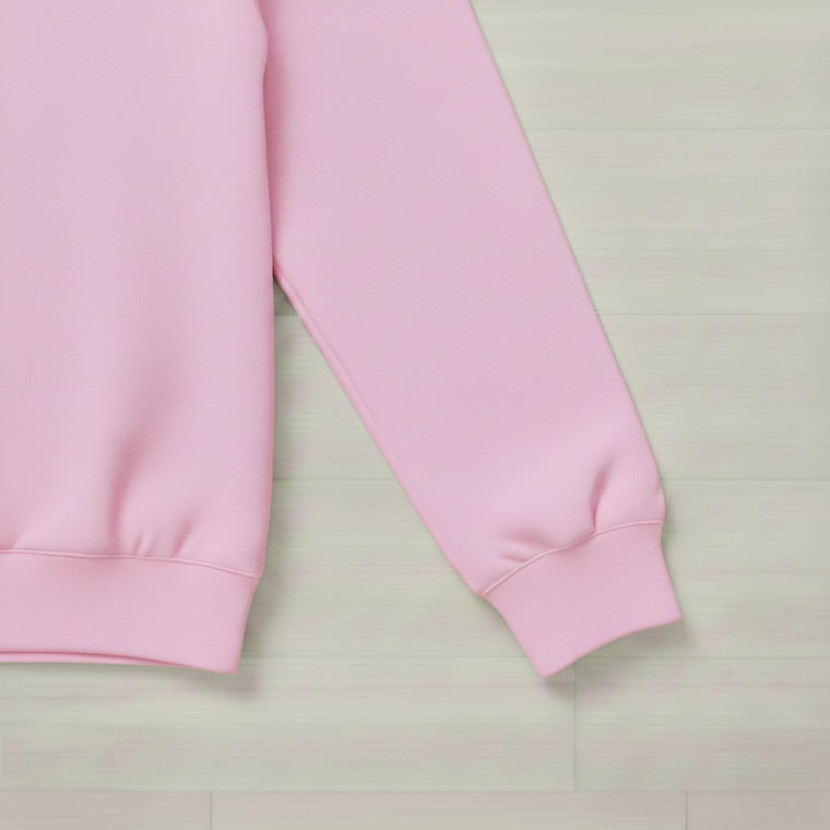 95% Cotton 5% Elastane Ribbing in Pastel Pink | 240GSM | OEKO-TEX 100 | Solid | Sustainable and Eco Friendly Knit Fabric - 10CM x WOF