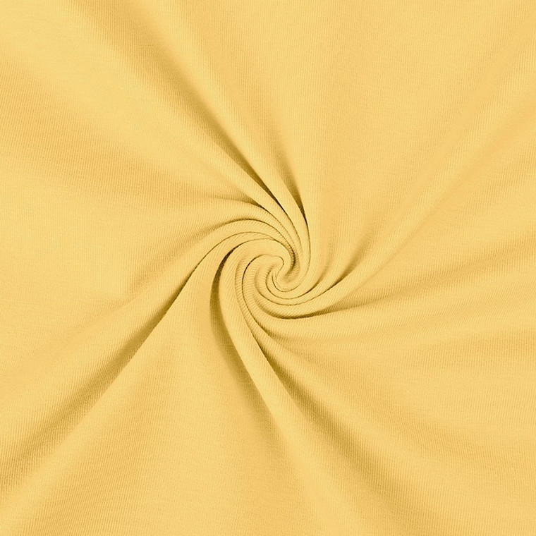 95% Cotton 5% Elastane Ribbing in Butter Yellow | 240GSM | OEKO-TEX 100 | Solid | Sustainable and Eco Friendly Knit Fabric - 10CM x WOF