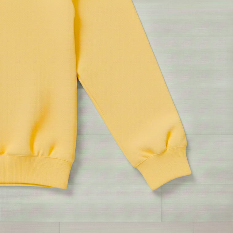 95% Cotton 5% Elastane Ribbing in Butter Yellow | 240GSM | OEKO-TEX 100 | Solid | Sustainable and Eco Friendly Knit Fabric - 10CM x WOF