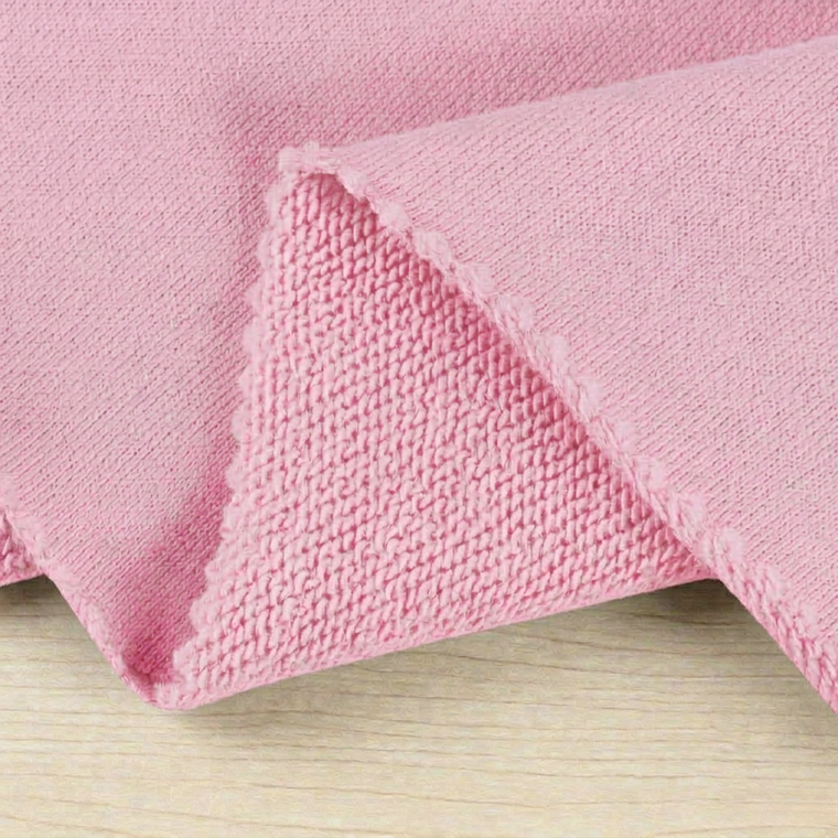 French Terry - Pastel Pink | 240GSM | OEKO-TEX 100 | Sustainable and Eco Friendly Knit Fabric - 50CM x WOF