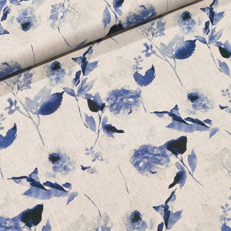 65% Viscose 35% Linen - Secret Garden Limited Edition Print #6 | 170GSM | OEKO-TEX 100 | Sustainable and Eco Friendly Woven Fabric  - 179CM END OF BOLT