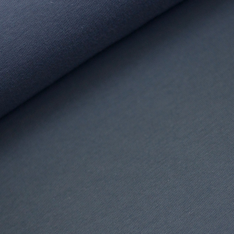 Fleecy Brushed Sweater Knit - Storm Blue | 240GSM | OEKO-TEX 100 | Solid | European | Sustainable and Eco Friendly Knit Fabric  - 170CM END OF BOLT