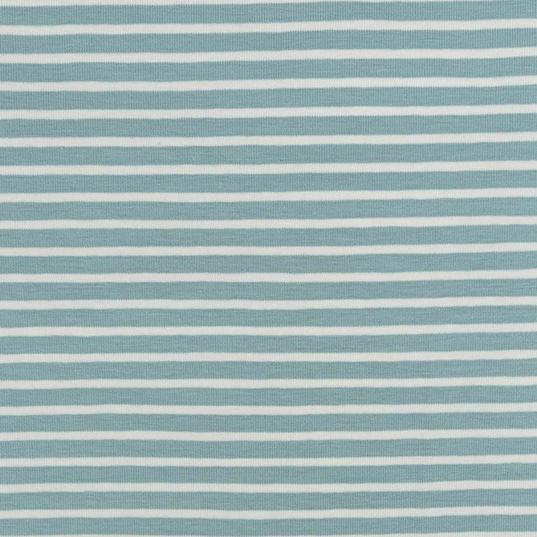 7mm Eucalyptus Green 3mm White Combo Yarn Dyed Stripe Jersey | 220GSM | OEKO-TEX 100 - 50CM x WOF