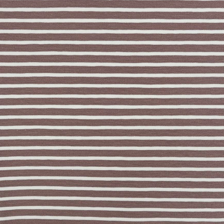 7mm Old Rose 3mm White Combo Yarn Dyed Stripe Jersey | 220GSM | OEKO-TEX 100 - 50CM x WOF