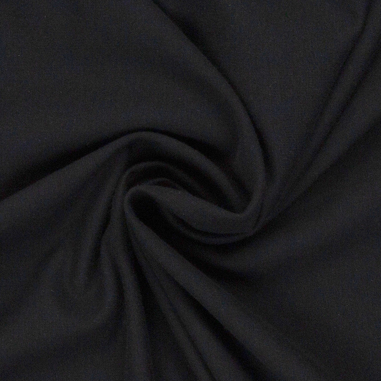 Fleecy Brushed Sweater Knit - Black | 240GSM | OEKO-TEX 100 | Solid | European | Sustainable and Eco Friendly Knit Fabric  - 61CM END OF BOLT
