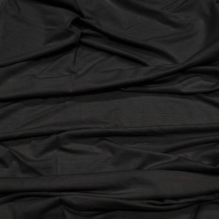 100% Australian Merino Wool Jersey - Black | 200GSM | Certified Non-Mulesed Wool | Made in Australia - 83CM END OF BOLT