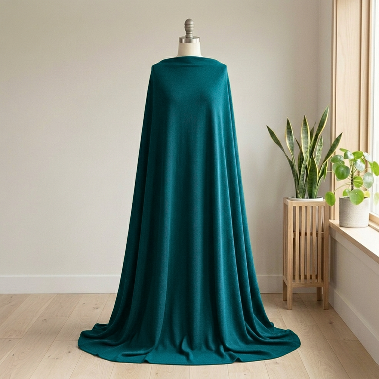 Milano Ponte 70% Viscose 25% Nylon 5% Elastane Double Knit Jersey  - Emerald Green | 320GSM | Sustainable and Ethically Sourced Knit Fabric - 137CM END OF BOLT