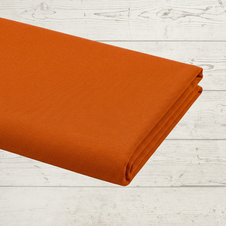 95% Cotton 5% Elastane Jersey - Copper Clay | 220GSM | OEKO-TEX 100 | Solid | Sustainable and Eco Friendly Knit Fabric - 57CM END OF BOLT