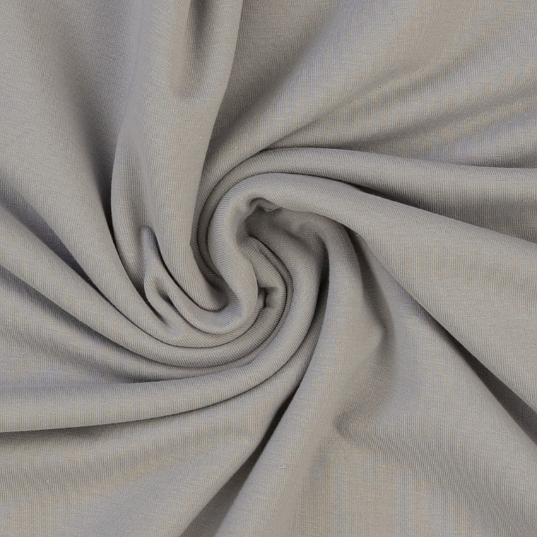 95% Cotton 5% Elastane Jersey Steel Grey | 220GSM | OEKO-TEX 100 | Solid | Sustainable and Eco Friendly European Knit Fabric - 50CM x WOF