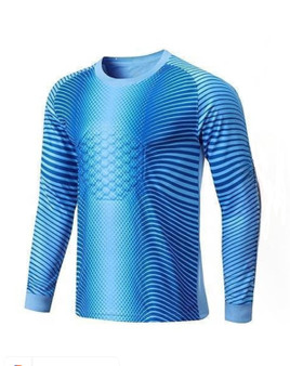 Custom Soccer Goalkeeper Jersey for Youth Adults Personalized Goalkeeper Jersey Padded Goalie Jersey Option Name & Numbers (US, Alpha, Small, Regular, Blue)