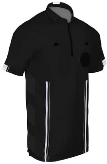 1 Stop Soccer Official Referee Soccer Jersey (Black, Adult Large)