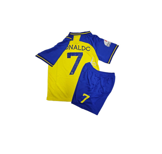 1 Stop Soccer Ronaldo CR7 Jersey Adult Uniform AL NASSR Fc Saudi Arabia Adult (US, Alpha, X-Small, Regular, Regular) Yellow
