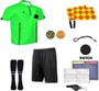 1 Stop Soccer Premium Referee 10 Piece Package kit Jersey Coin Short Socks Flags Set Whistle Referee wallet and cards